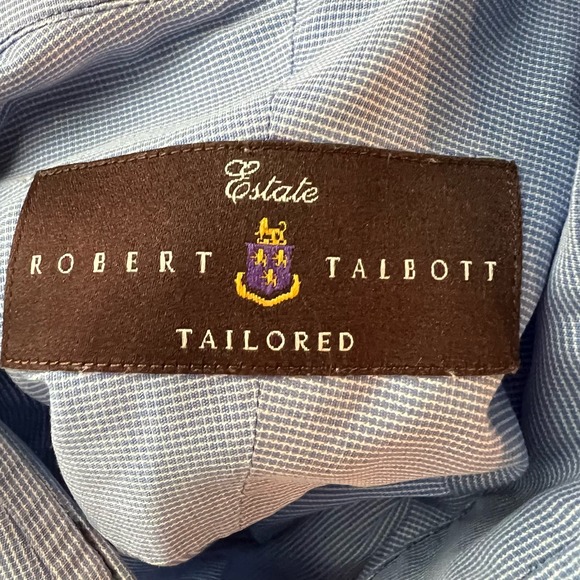 Estate Robert Talbott Tailored Check Sutter Tailored Dress Shirt Men's Size 15.5 - Picture 7 of 10